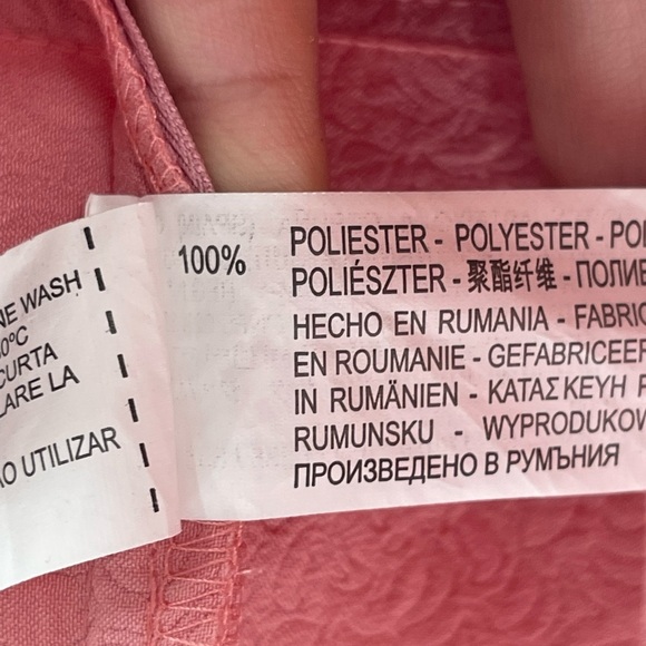 Zara Light Pink Peach High Waist Mini Short Cotton Textured Skirt Size Medium - Picture 8 of 10